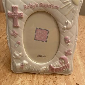 Russ Baptism frame. New with box. Pink color.